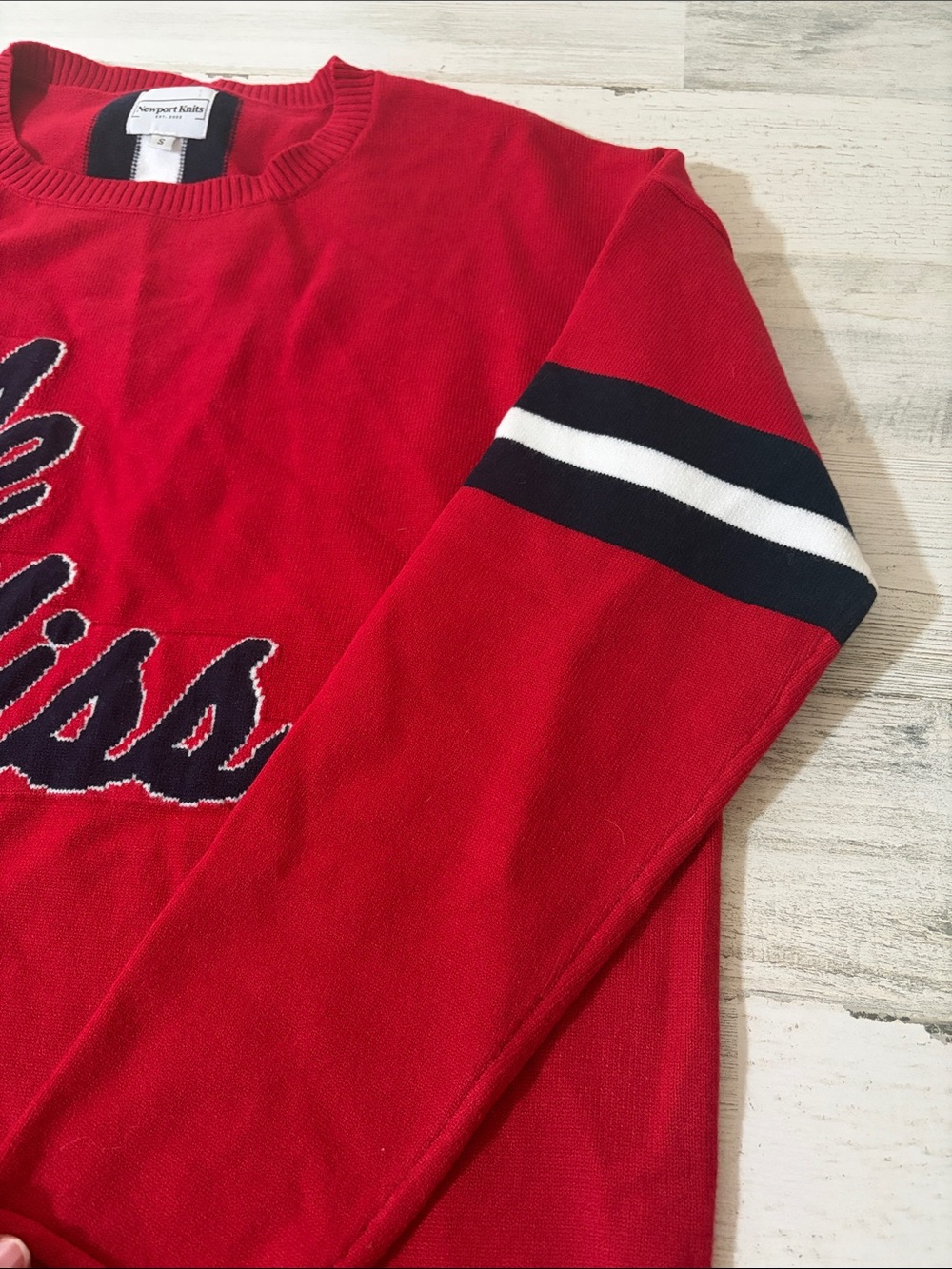 Ole Miss Red Crewneck Knit Sweater - Picture 5 of 10